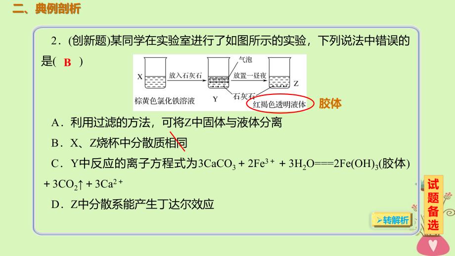 2019届高考化学总复习第2章化学物质及其变化第1讲物质的组成性质及分类2.1.3分散系胶体考点课件新人教版_第3页