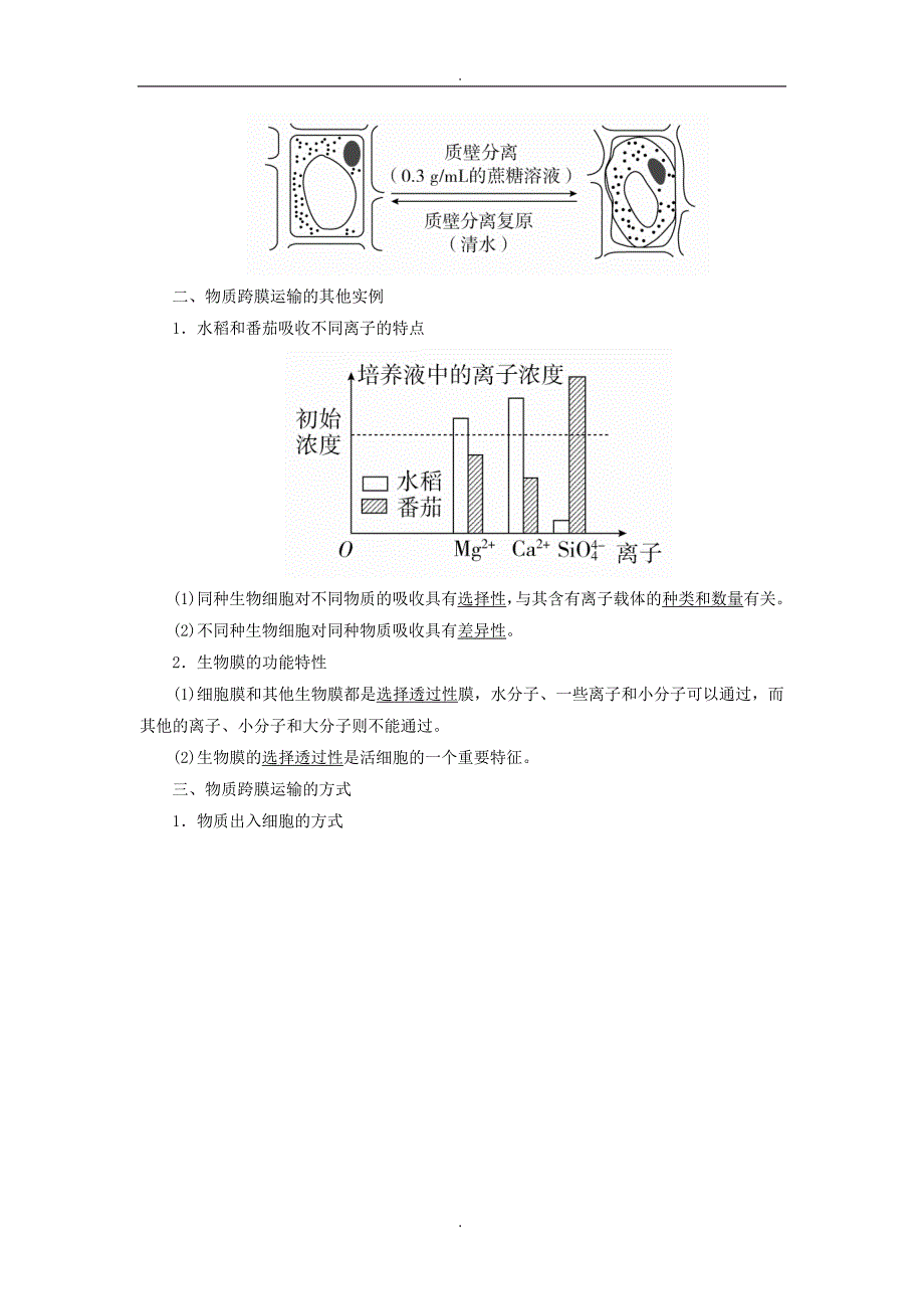 精选全国版2019年高考生物一轮复习第7讲物质跨膜运输的实例和方式培优学案_第3页