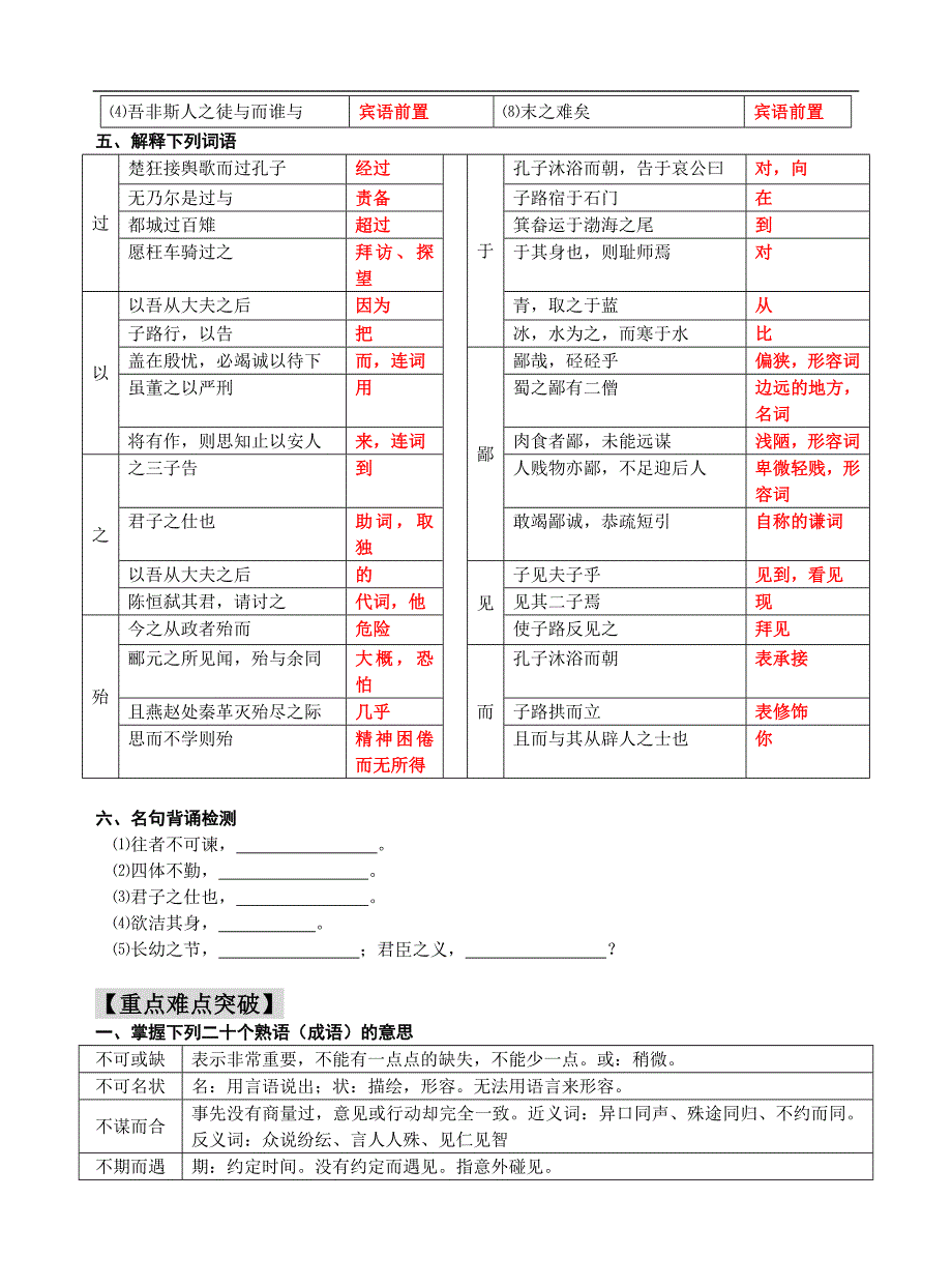 语文：《论语》之《知其不可而为之》课课练之一.doc_第2页