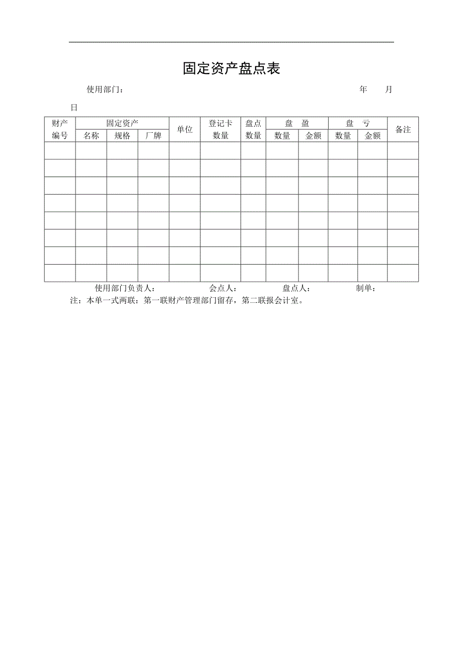 【财务表格】固定资产盘点表.doc_第1页