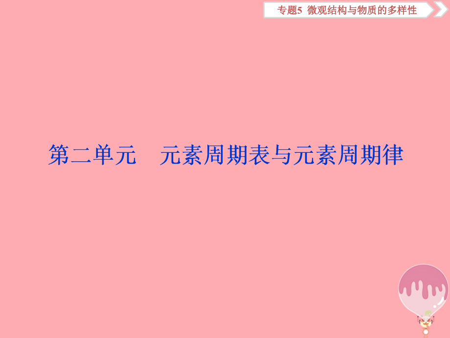 2019届高考化学总复习 专题5 微观结构与物质的多样性 第二单元 元素周期表与元素周期律课件 苏教版_第1页