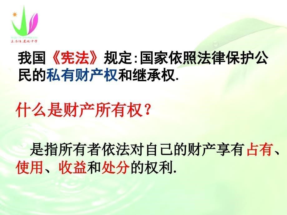 3.2 我们的财产权利 课件4  湘教版八年级上册_第5页