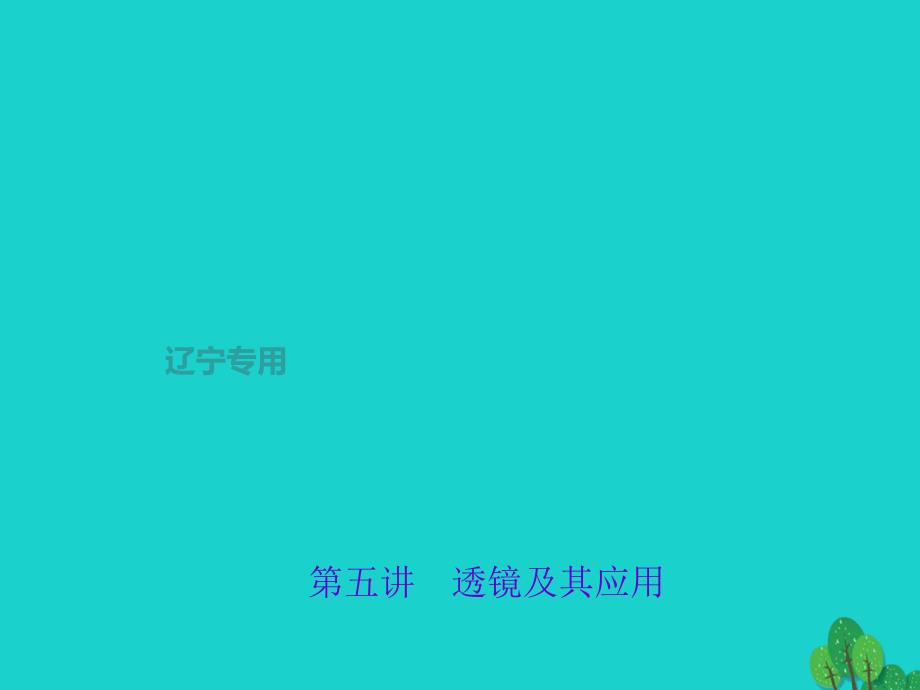 （辽宁地区）2018中考物理总复习 第五讲 透镜及其应用课件_第1页