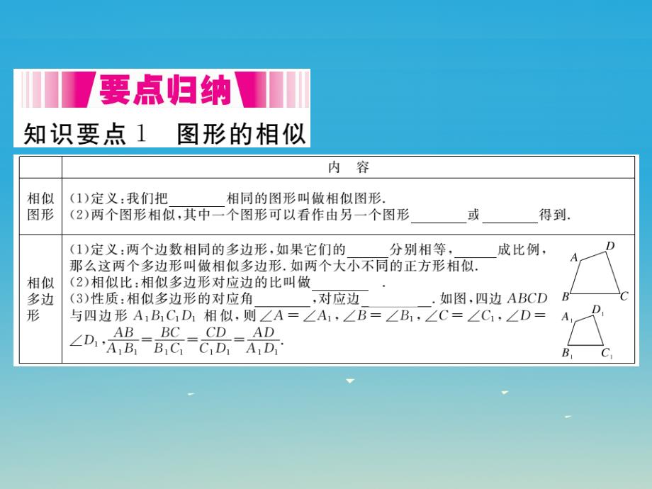 （河北专版）2018春九年级数学下册 27.1 图形的相似（小册子）课件 新人教版_第2页