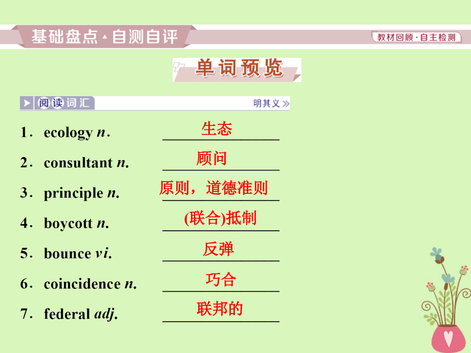 2019届高考英语一轮复习 unit 22 environmental protection课件 北师大版选修8_第2页