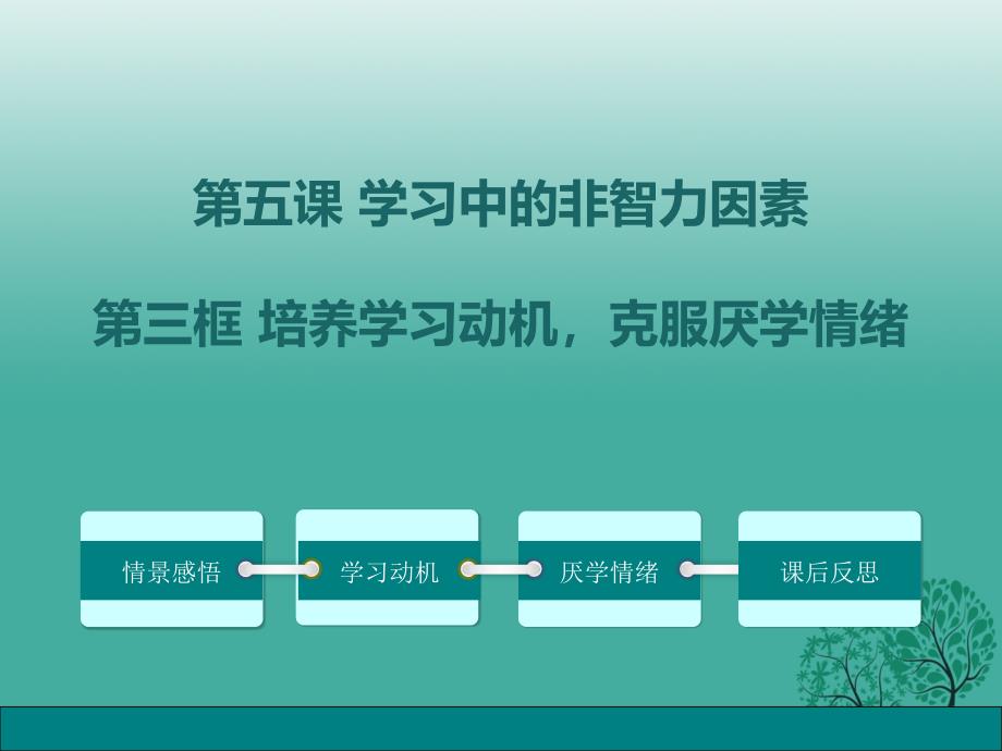 （秋季版）七年级政治上册 2.5.3 培养学习动机 克服厌学情绪课件 教科版（道德与法治）_第1页