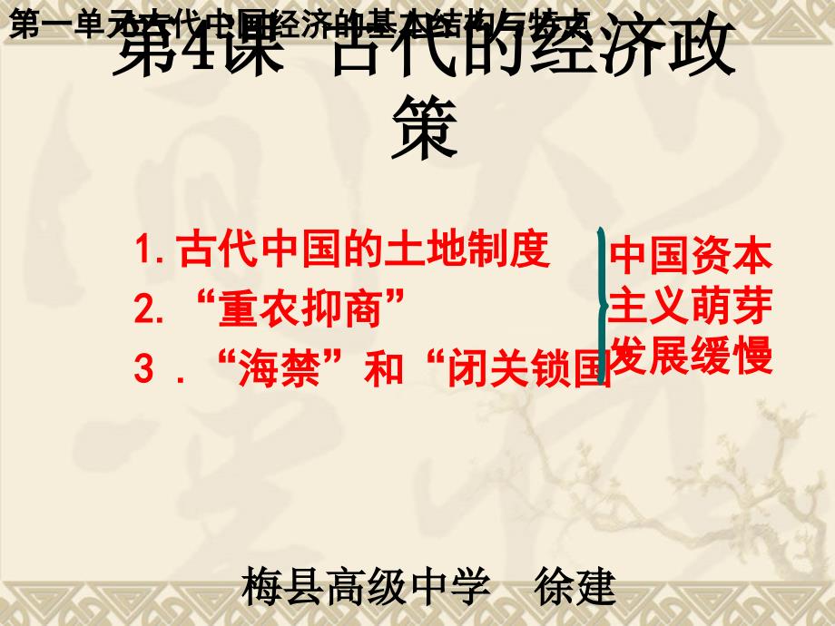 （新课标）高中历史 第1单元第4课 古代中国的经济政策课件7 新人教版必修2_第2页
