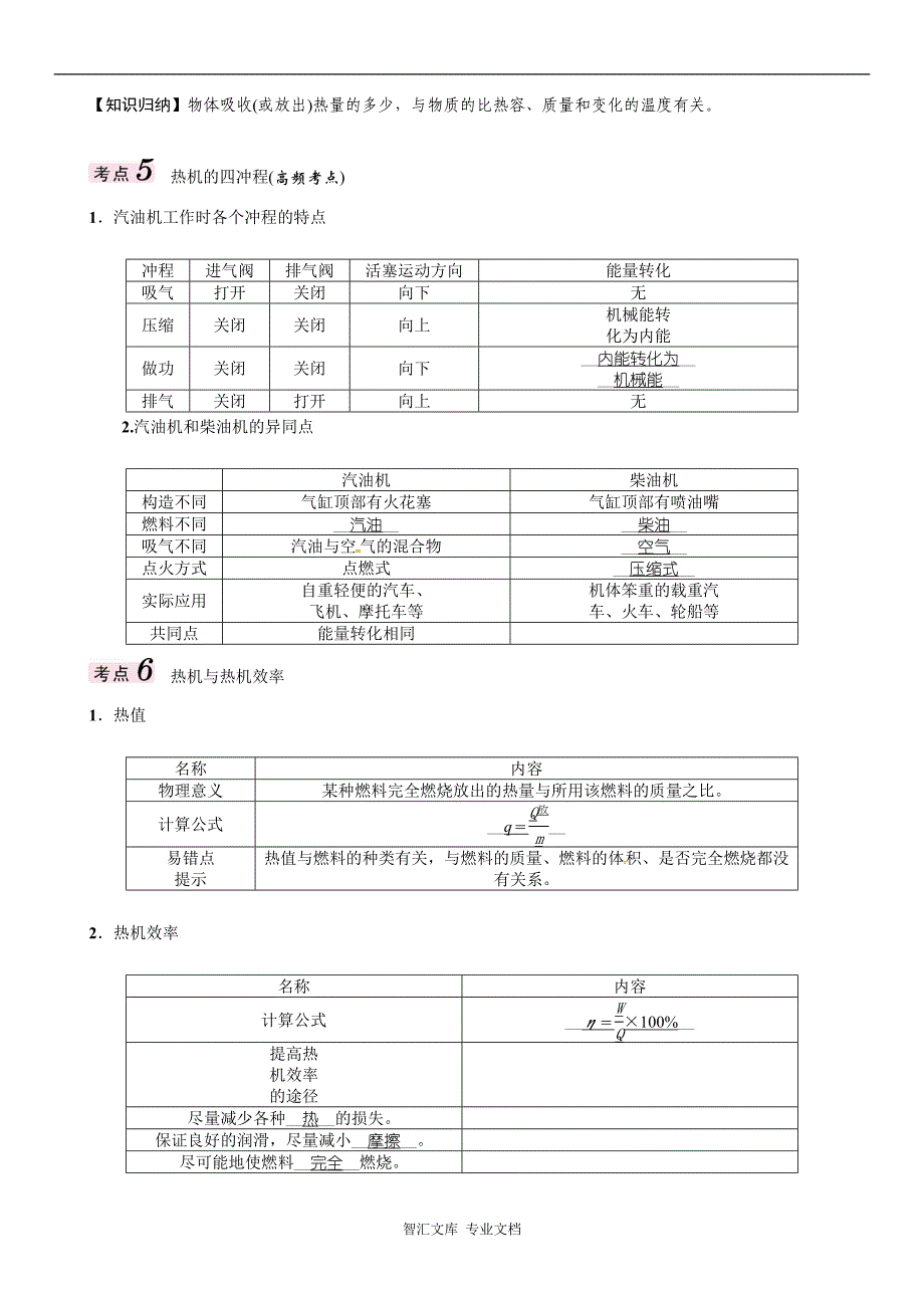 中考物理总复习题第四部分 热学（6份）_第4页