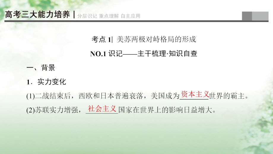 2018版高考历史一轮总复习第5单元科学社会主义理论与实践及当今世界的政治格局第12讲当今世界政治格局的多极化趋势课件新人教版_第2页