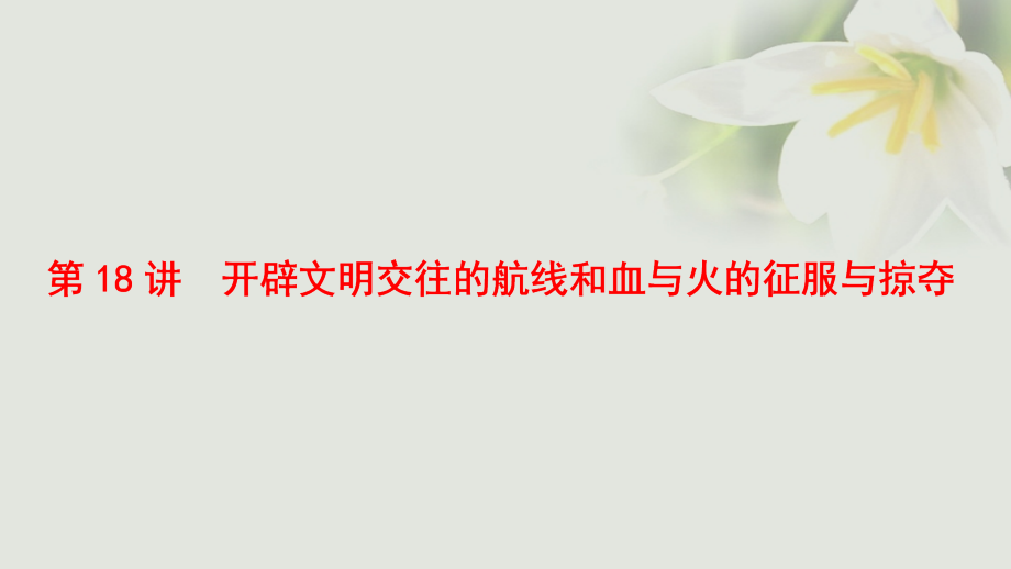 2018高考历史一轮复习专题9走向世界的资本主义市场第18讲开辟文明交往的航线和血与火的征服与掠夺课件人民版_第4页