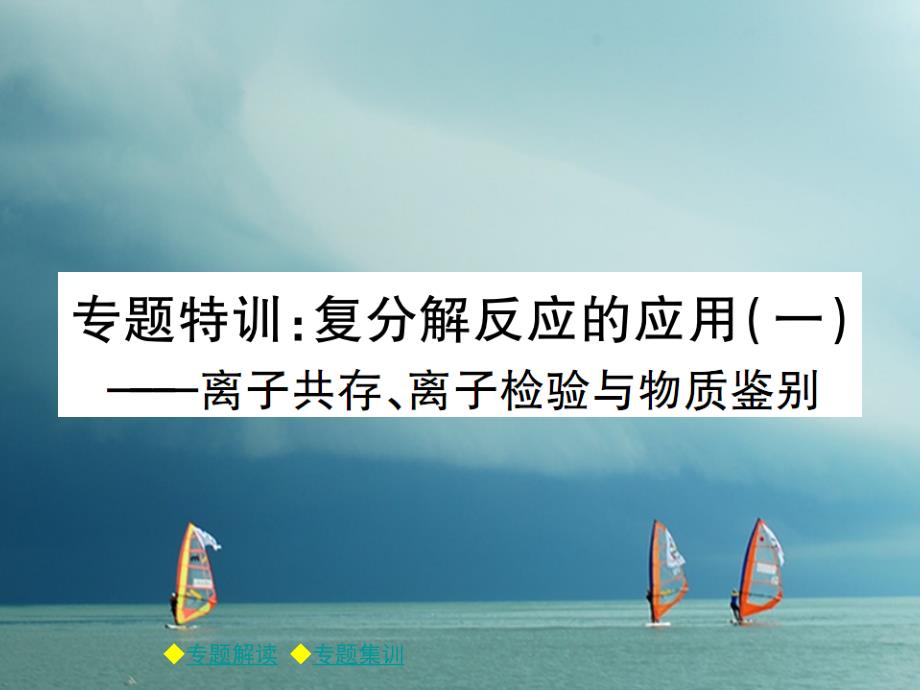 2019春九年级化学下册专题特训复分解反应的应用一习题课件(新版)新人教版_第1页