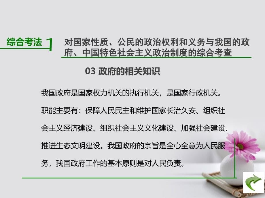 （全国版）2018版高考政治大一轮复习（应试基础必备+考法突破）政治生活模块综合课件_第5页