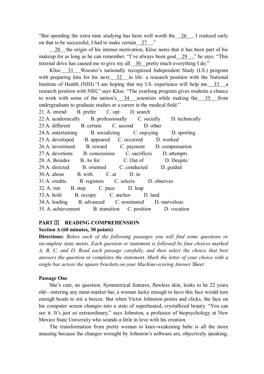 中国科学院博士研究生入学考试英语2006年3月试题及详细答案_第4页