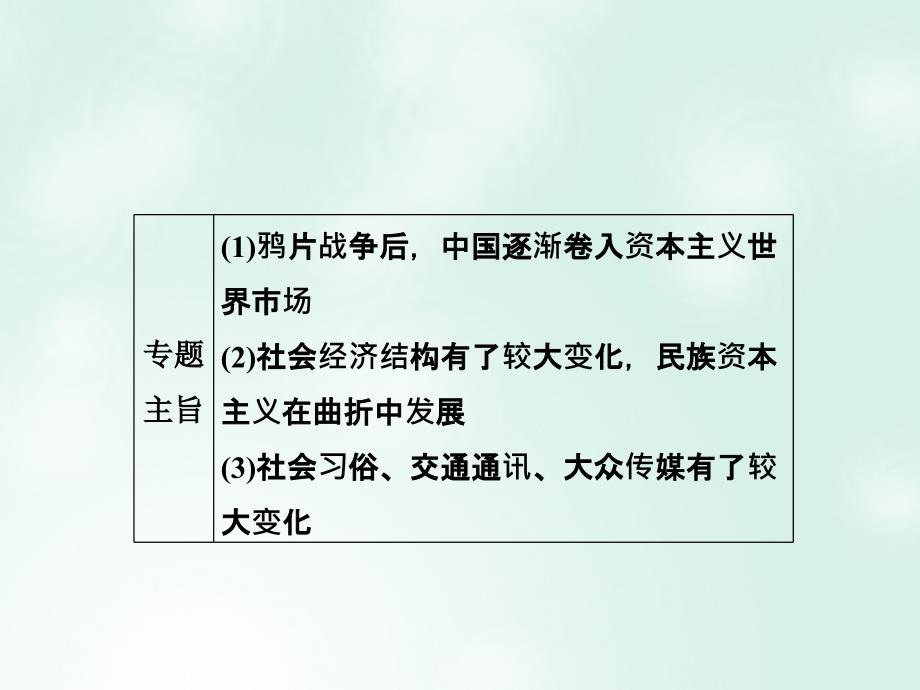 （浙江选考）2018版高考历史总复习专题7中国近代资本主义的曲折发展和近现代社会生活的变迁专题整合与演练课件_第2页