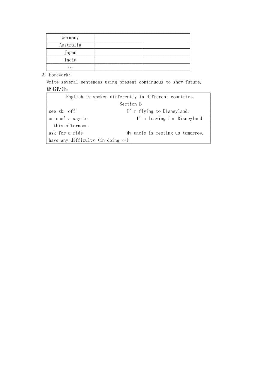 九年级英语上册 unit 3《topic 2 english is spoken differently in different countries》section b 教学设计 仁爱版_第5页