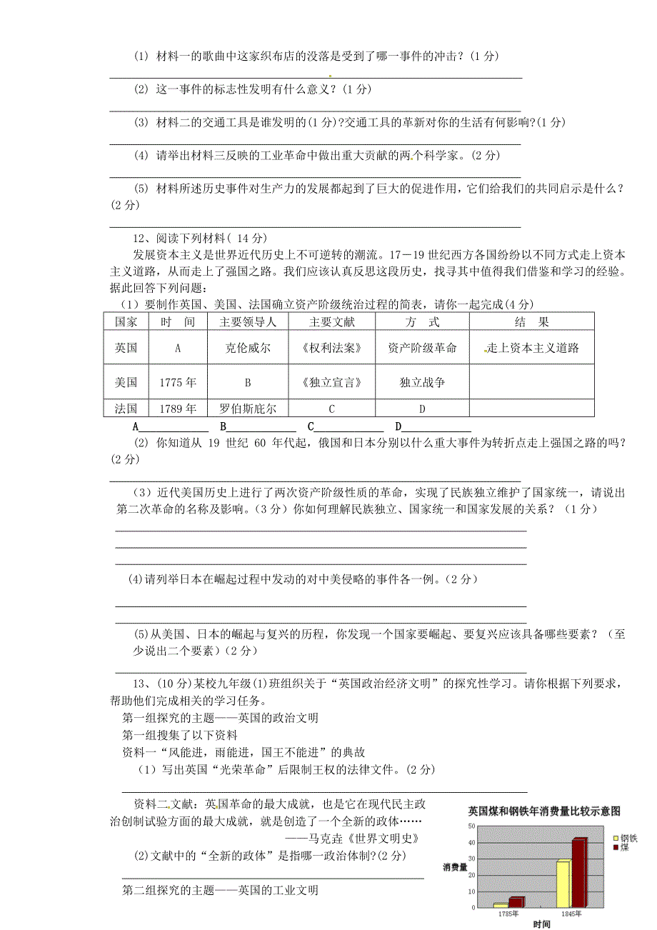 青海省油田第二中学2016届九年级历史上学期期中试题 新人教版_第2页