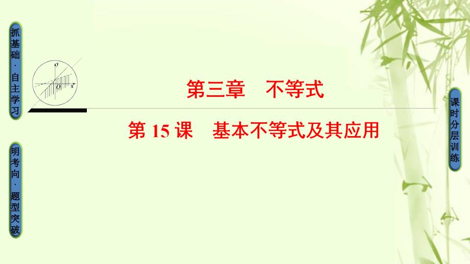 （江苏专用）2018高考数学一轮复习第三章不等式第15课基本不等式及其应用课件_第1页