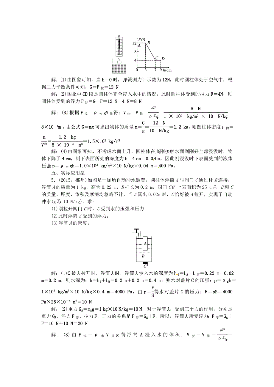 辽宁省2016中考物理 微专题三 压强浮力的综合计算_第3页