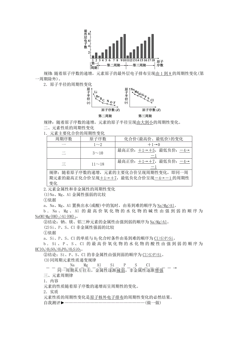 2016版高中化学 第一章 物质结构 元素周期律 第二节 元素周期律（第1课时）原子核外电子排布 元素周期律学案 新人教版必修2_第4页