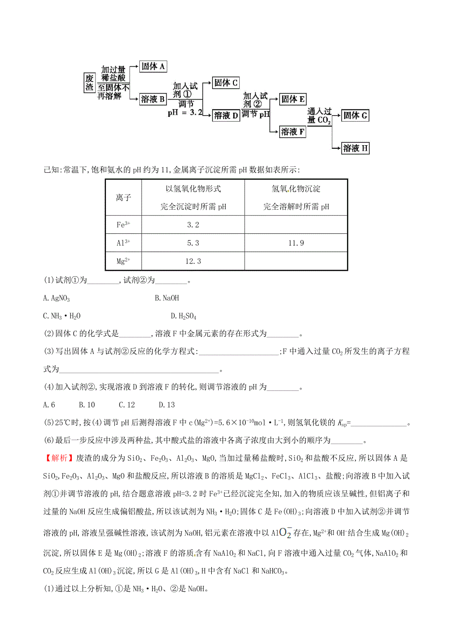 2017年高考化学二轮复习非选择题标准练六_第3页