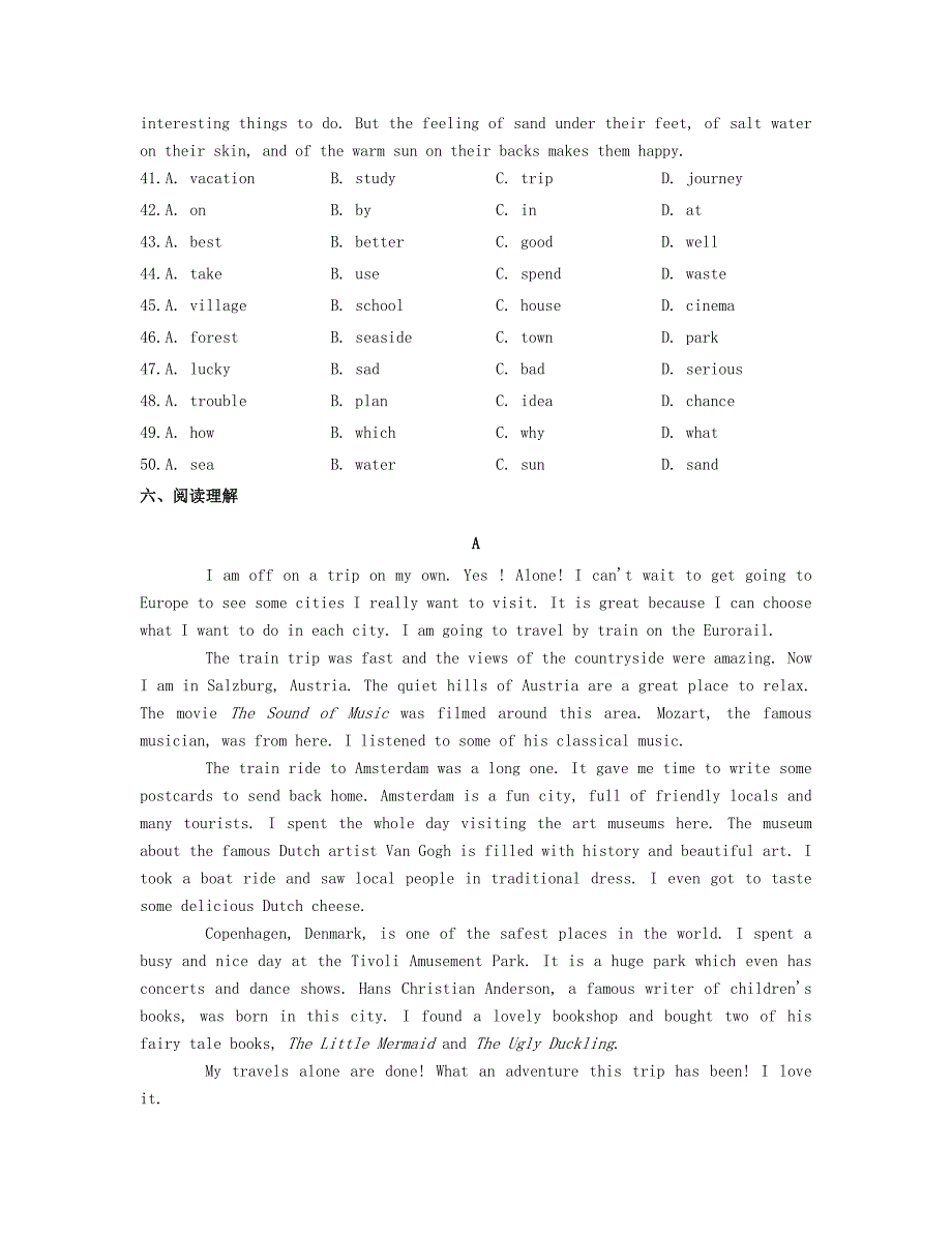 2016年秋季九年级英语上册module10australia同步练习新版外研版_第4页