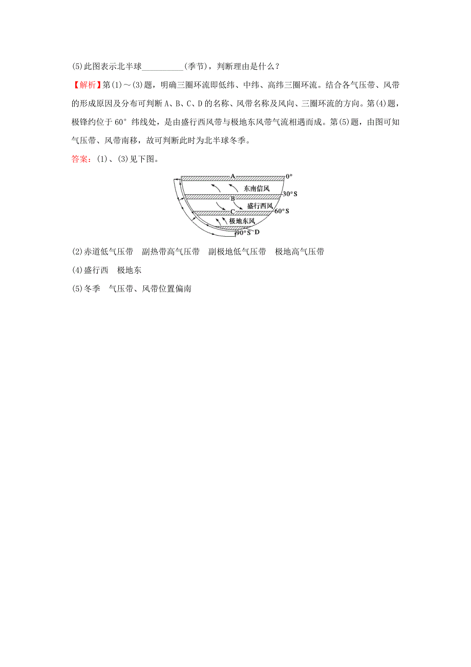 2017-2018学年高中地理第二章地球上的大气2.2.1气压带和风带的形成课时达标训练新人教版_第4页