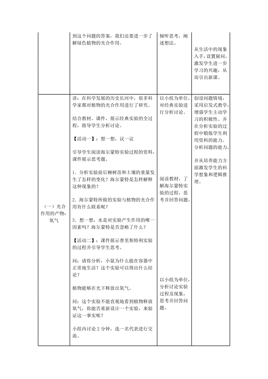 江西专版2018年中考生物总复习第四单元生物圈中的绿色植物第三节绿色植物的光合作用和呼吸作用教学设计_第3页