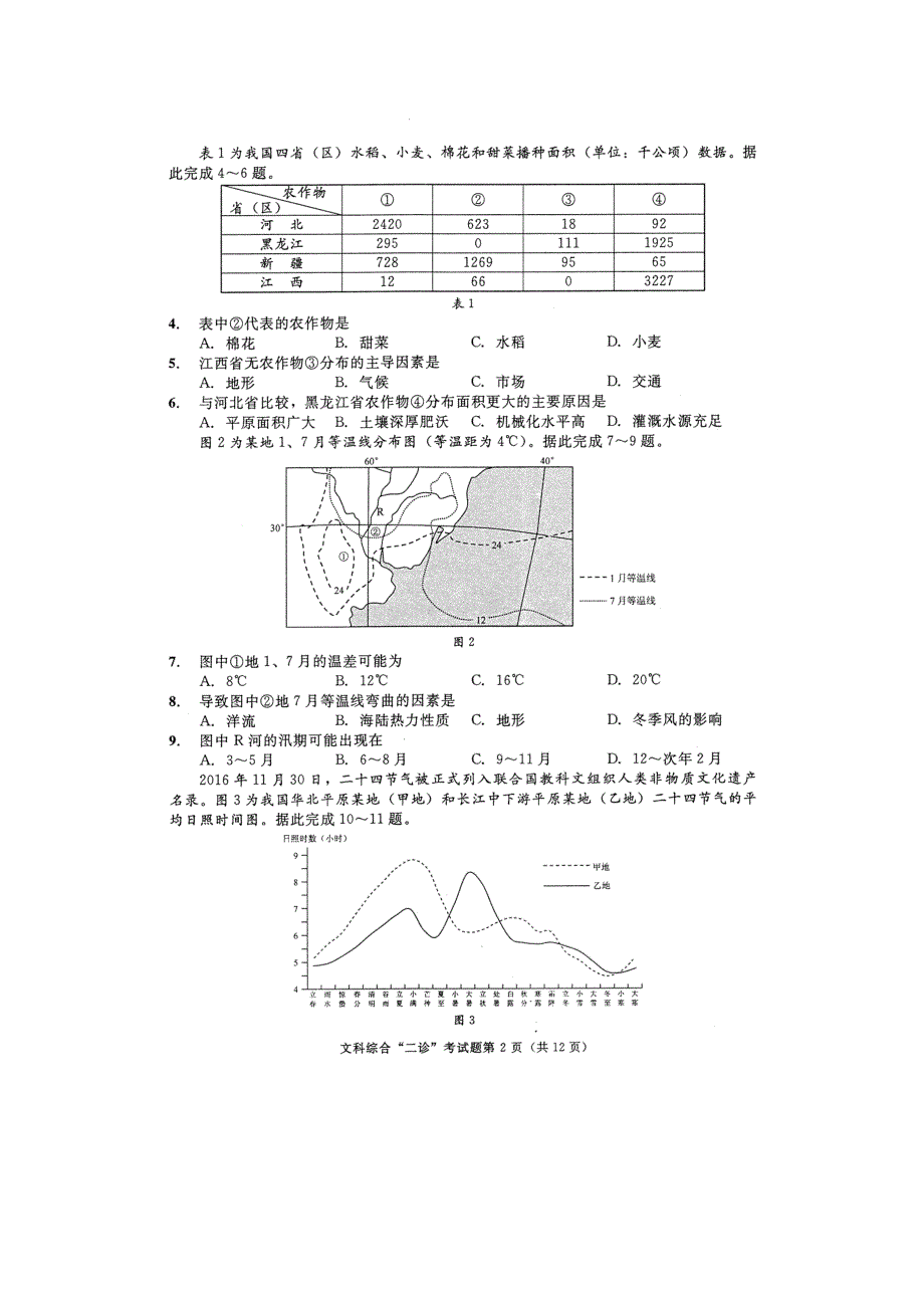 2017成都二诊文科综合试题及答案_第2页