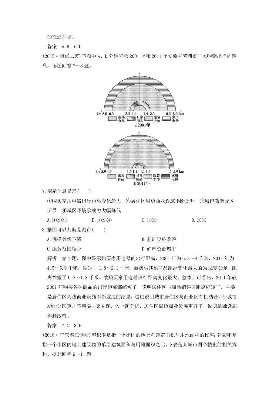 2017年高考地理一轮复习 第六章 城市的空间结构和城市化 第一节 城市空间结构练习 中图版_第3页