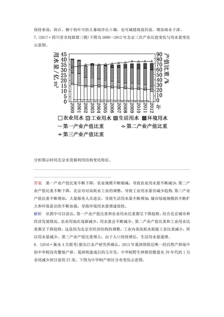 2019届高考地理一轮复习第五部分选修地理环境保护题组层级快练48自然资源的利用与生态环境保护新人教版_第5页