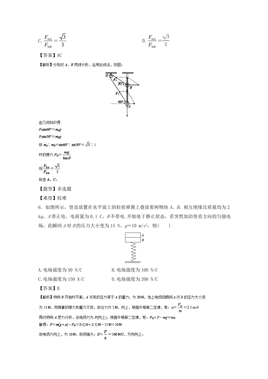 2017年高考物理专题冲刺专题03相互作用含解析_第4页