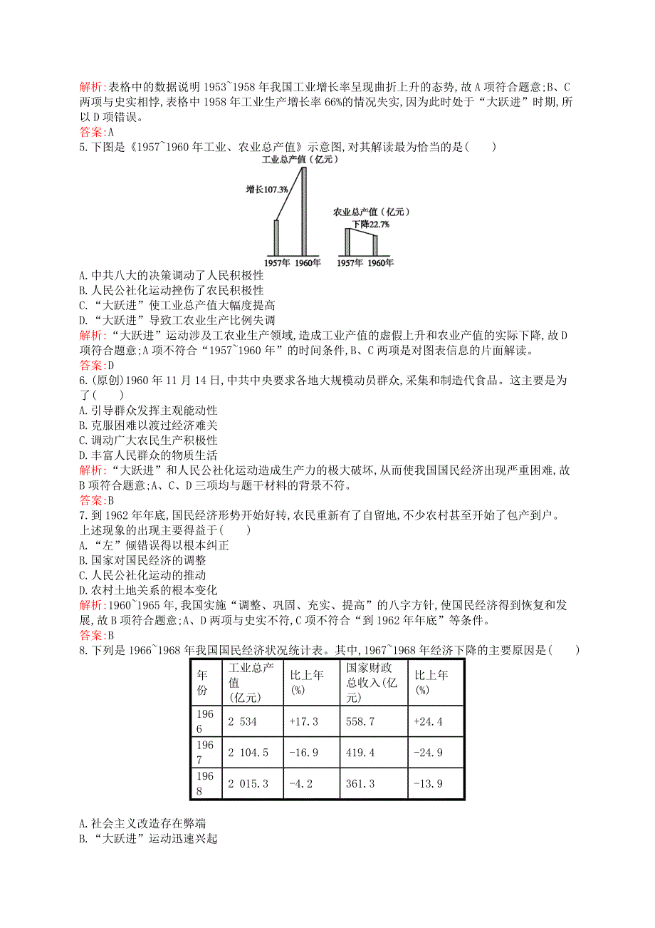 2015-2016学年高中历史 3.1 社会主义建设在探索中曲折发展课后作业 人民版必修2_第2页