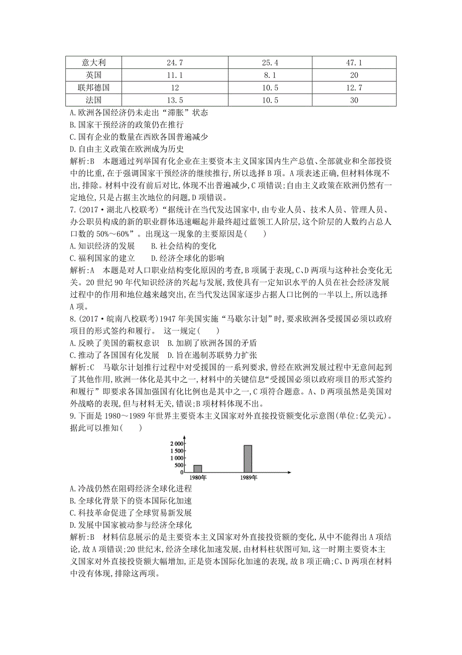 2018届高考历史二轮复习 第一部分 现代篇 信息文明时代的世界与中国 板块11 多极化与全球化趋势—第二次世界大战后世界的发展演变试题_第3页