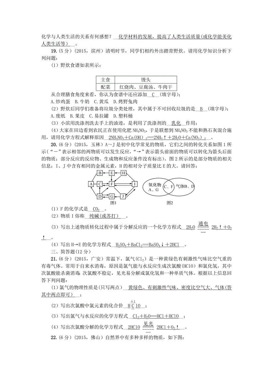 辽宁省2016中考化学一轮复习 综合测试卷_第4页