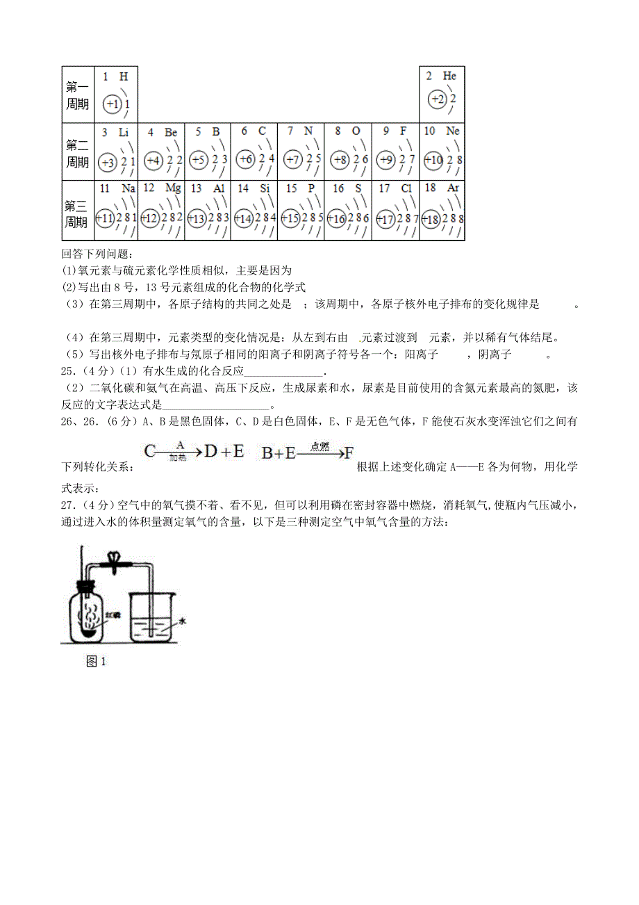 安徽省淮北市树人中学2015-2016学年九年级化学上学期期中测试试题 新人教版_第4页