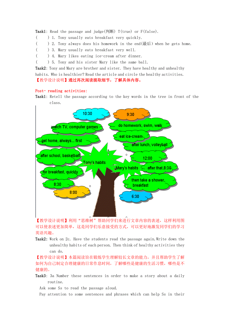 七年级英语下册 unit 2 what time do you go to school（第四课时）section b 2a-self check教案 （新版）人教新目标版 _第2页