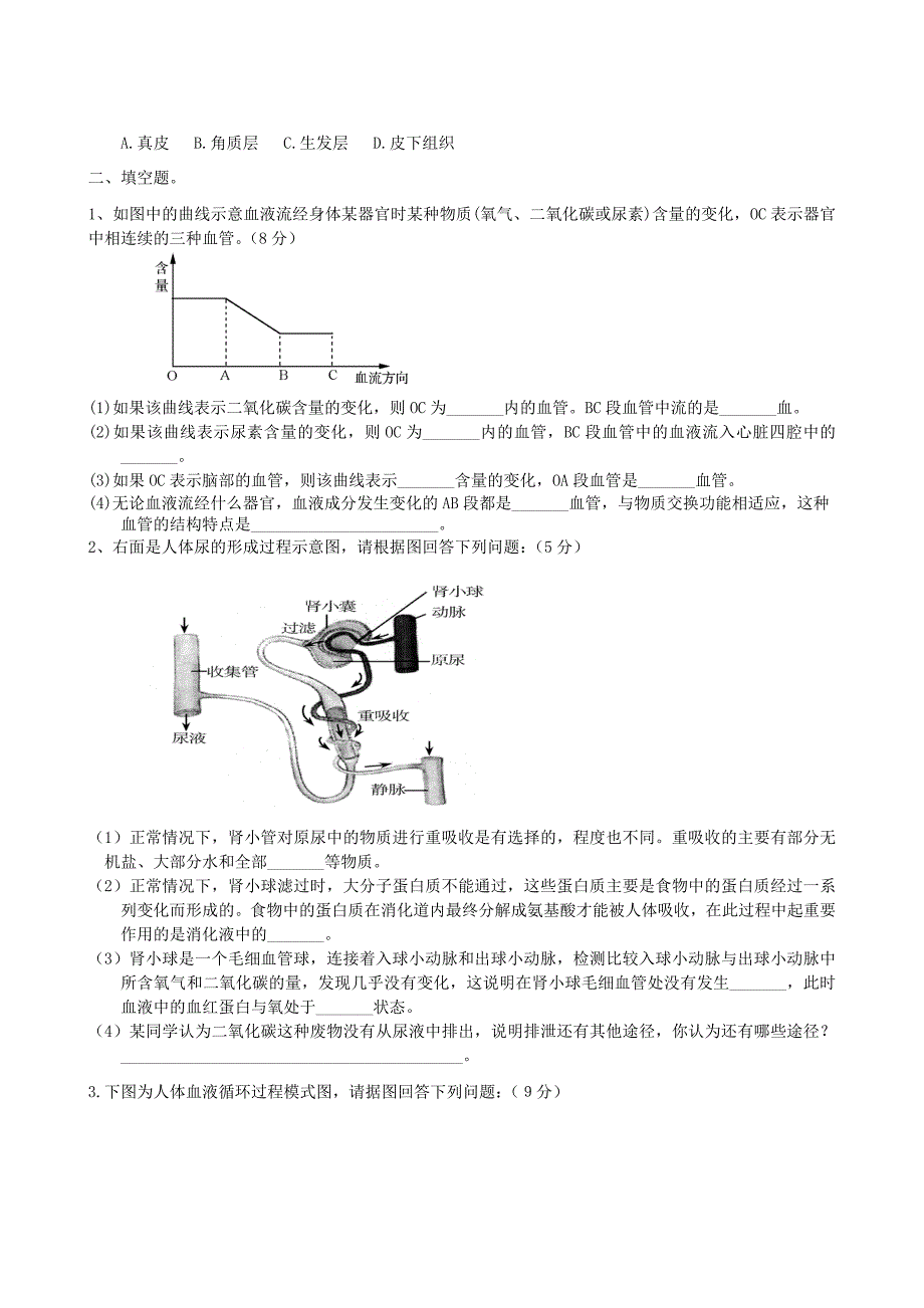 山东省夏津县夏津双语中学，万隆实验中学，双庙中学2016届九年级生物上学期期中教学质量检测试题_第3页