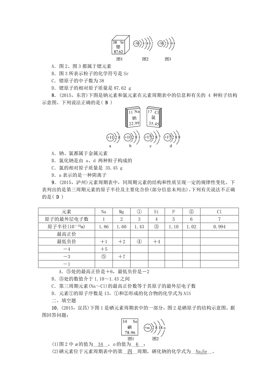 四川省2016中考化学 考点跟踪突破 第6讲 元素练习_第2页