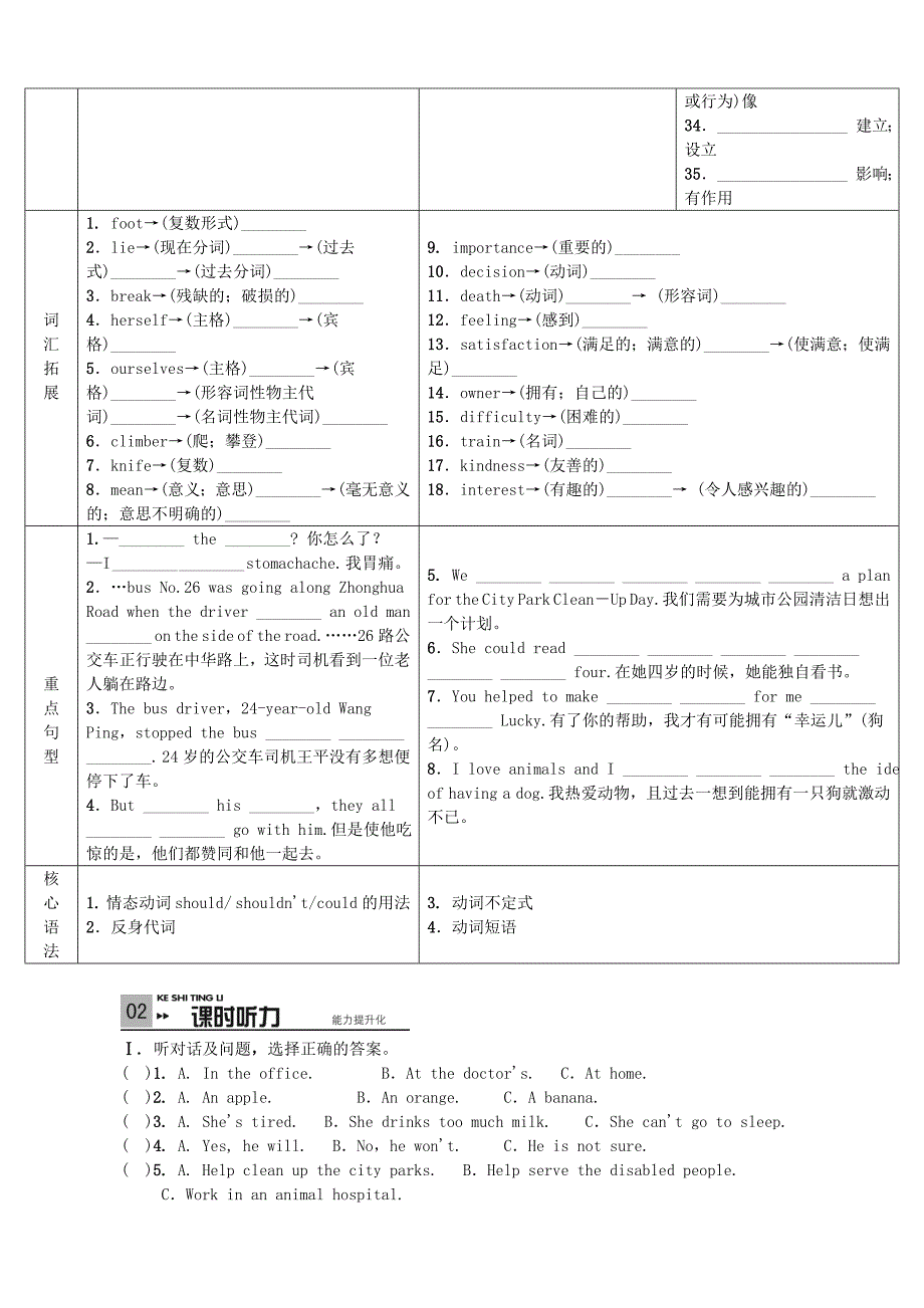 河北省中考英语总复习 第十课时 八下 units 1-2试题 人教新目标版_第2页