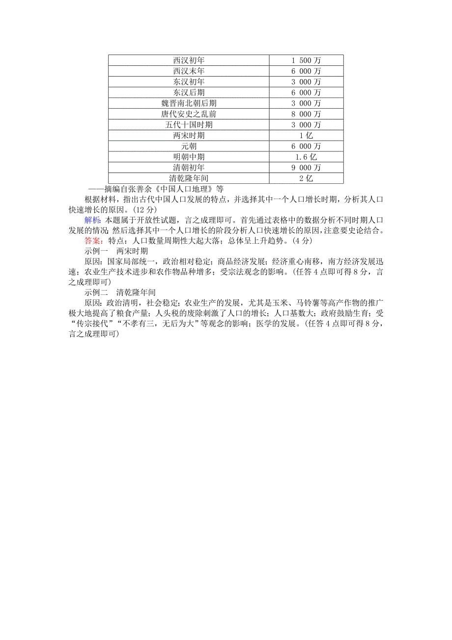 2018高考历史一轮复习构想第六单元古代中国经济的基本结构与特点课时作业12发达的古代农业和古代手工业的进步新人教版_第5页