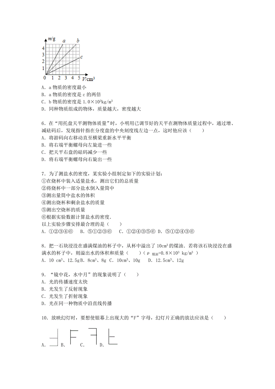 山东省威海市文登市泽头中学2015-2016学年八年级物理上学期期中试题（含解析) 新人教版_第2页