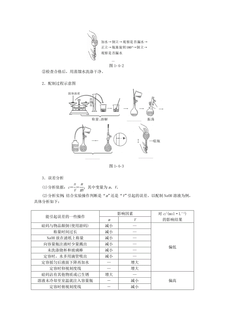 高考复习方案(全国卷)2017版高考化学一轮复习第1单元从实验学化学第4讲化学计量在化学实验中的应用教学案新人教版_第4页