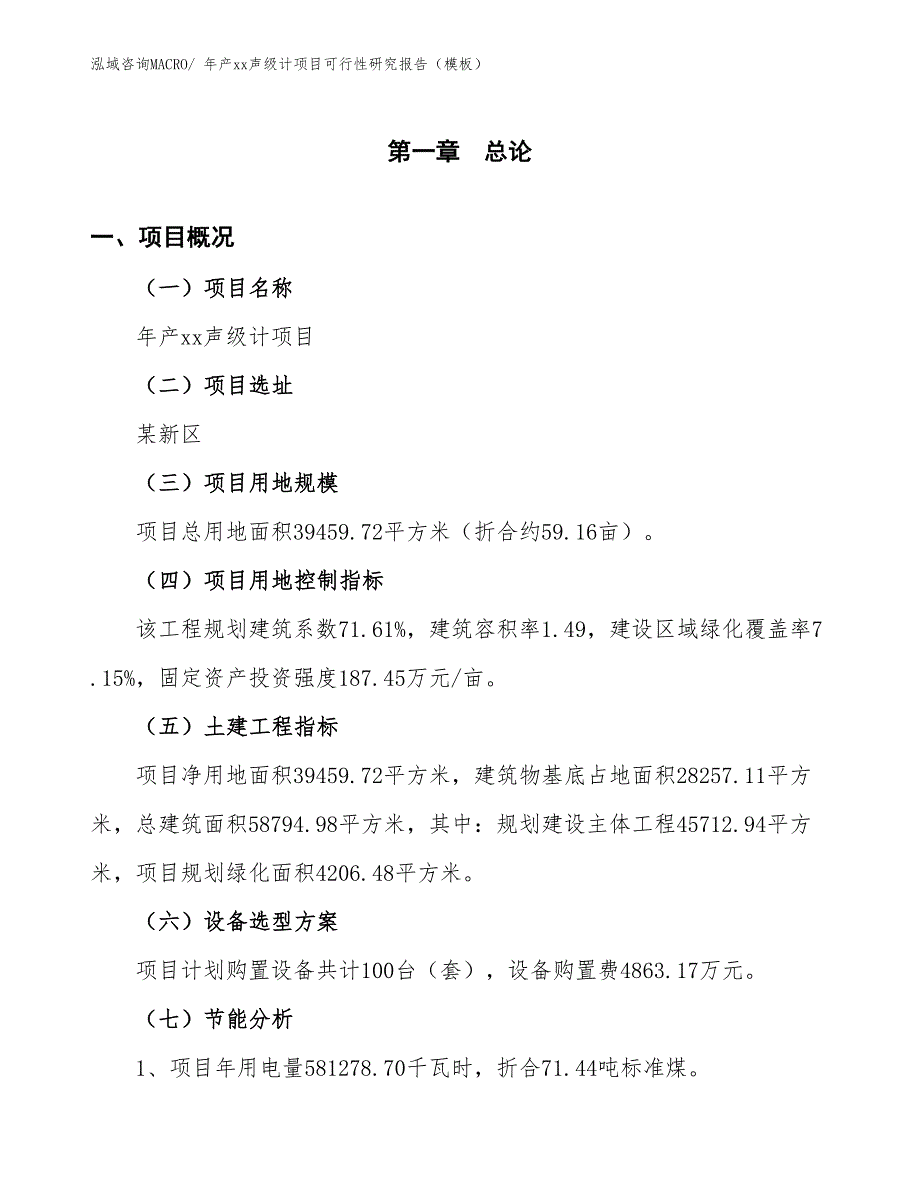 年产xx声级计项目可行性研究报告（模板）_第4页