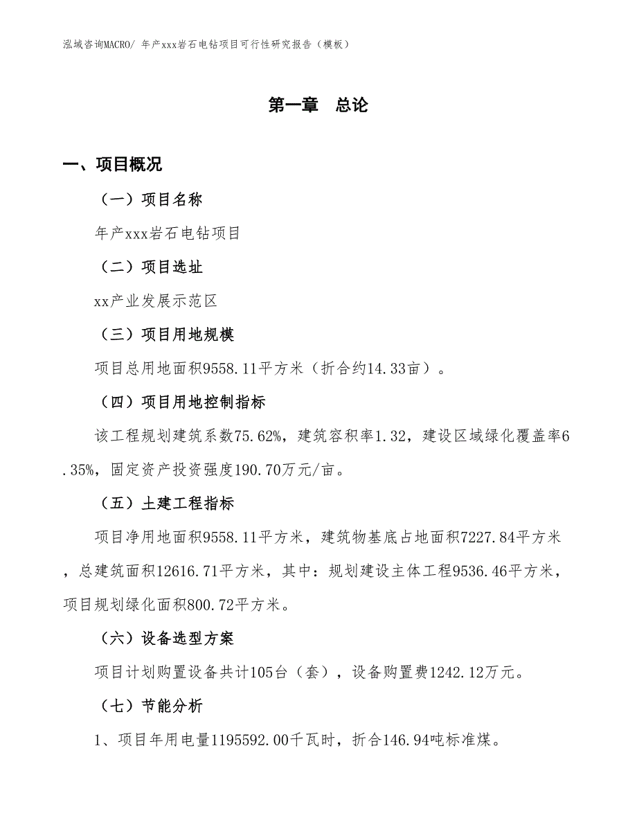 年产xxx岩石电钻项目可行性研究报告（模板）_第3页