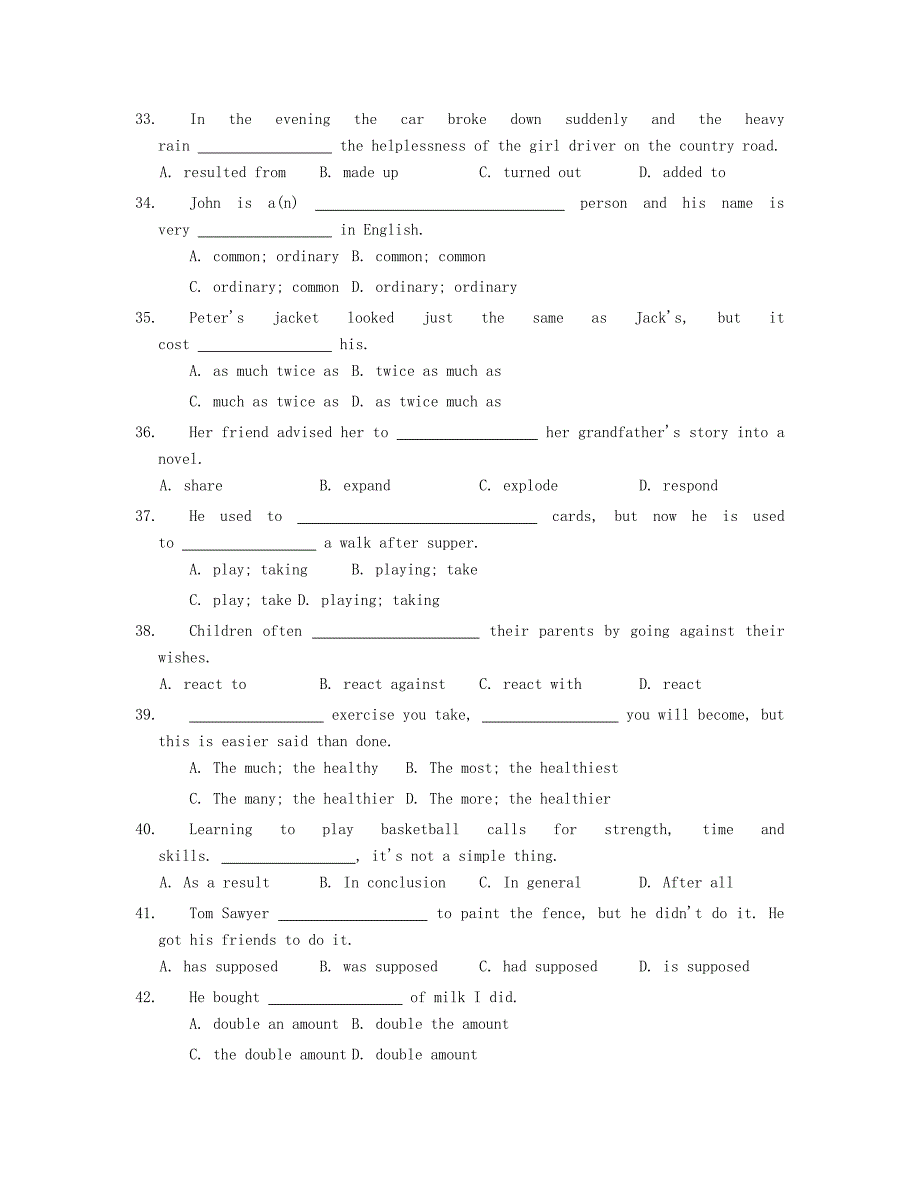 高中英语 module 5 a lesson in a lab同步练习 外研版必修1_第3页