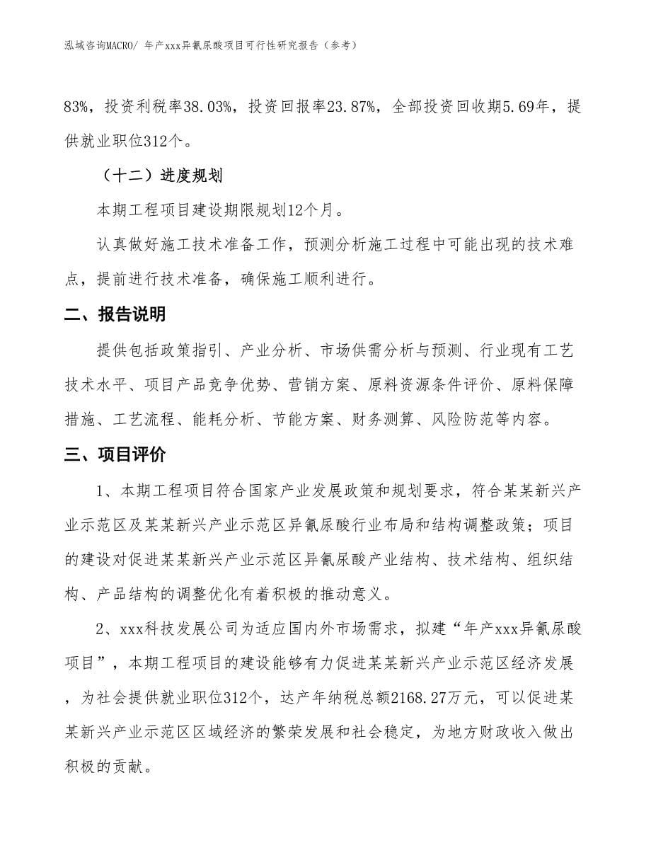 年产xxx异氰尿酸项目可行性研究报告（参考）_第5页