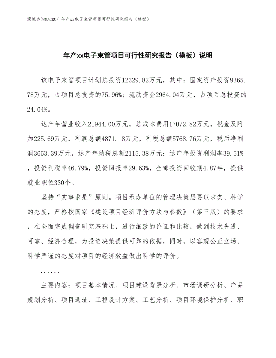 年产xx电子束管项目可行性研究报告（模板）_第2页