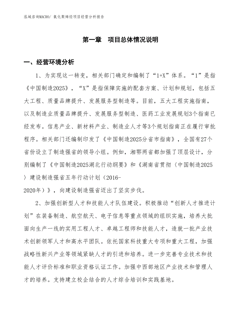 氯化聚烯烃项目经营分析报告_第1页