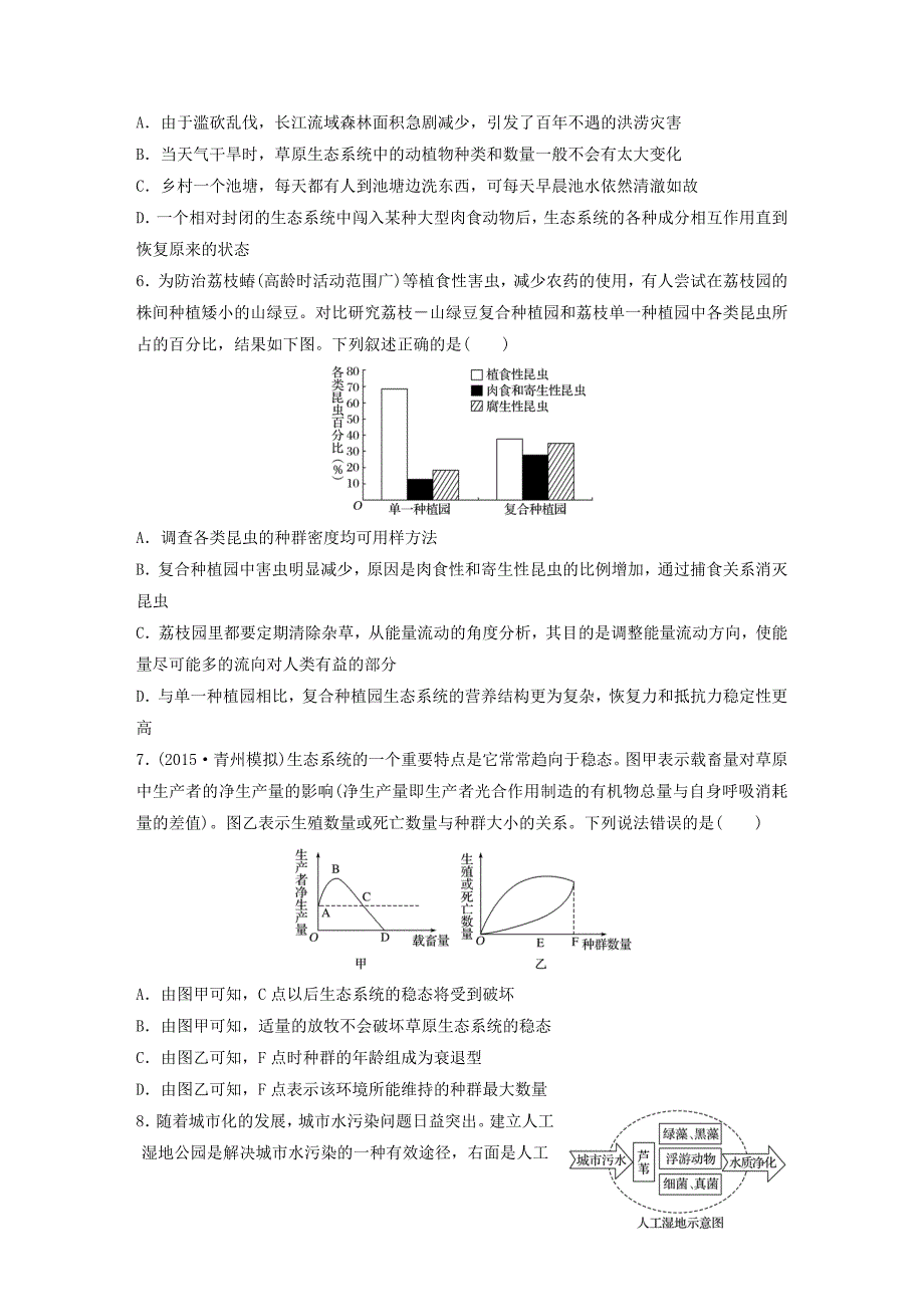 （全国通用）2017年高考生物一轮复习 71练 第65练 理解生态系统的信息传递、稳定性与保护_第2页