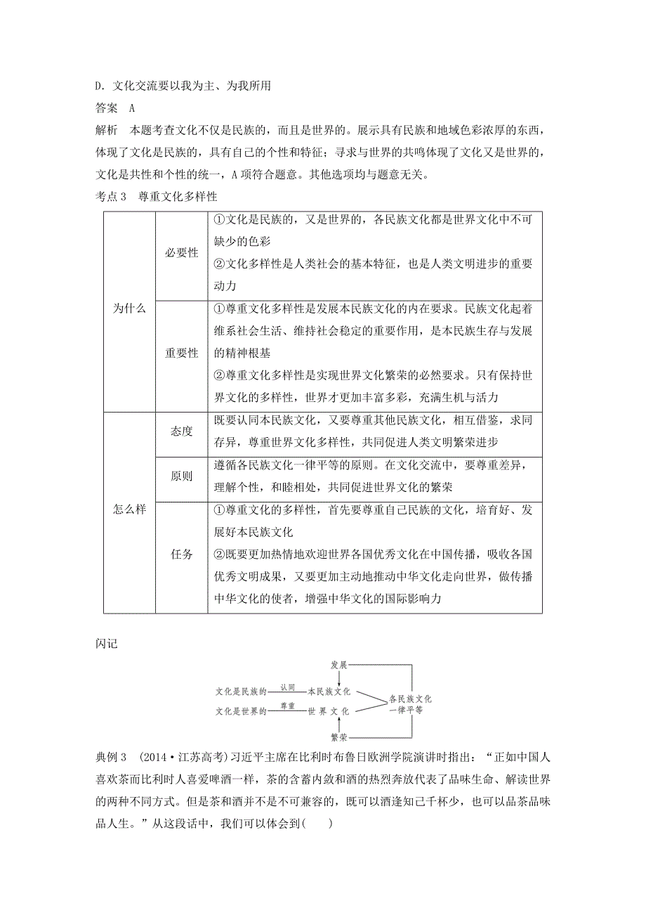 江苏专版2019届高考政治一轮复习第十单元文化传承与创新第23课文化的多样性与文化传播讲义新人教版_第4页